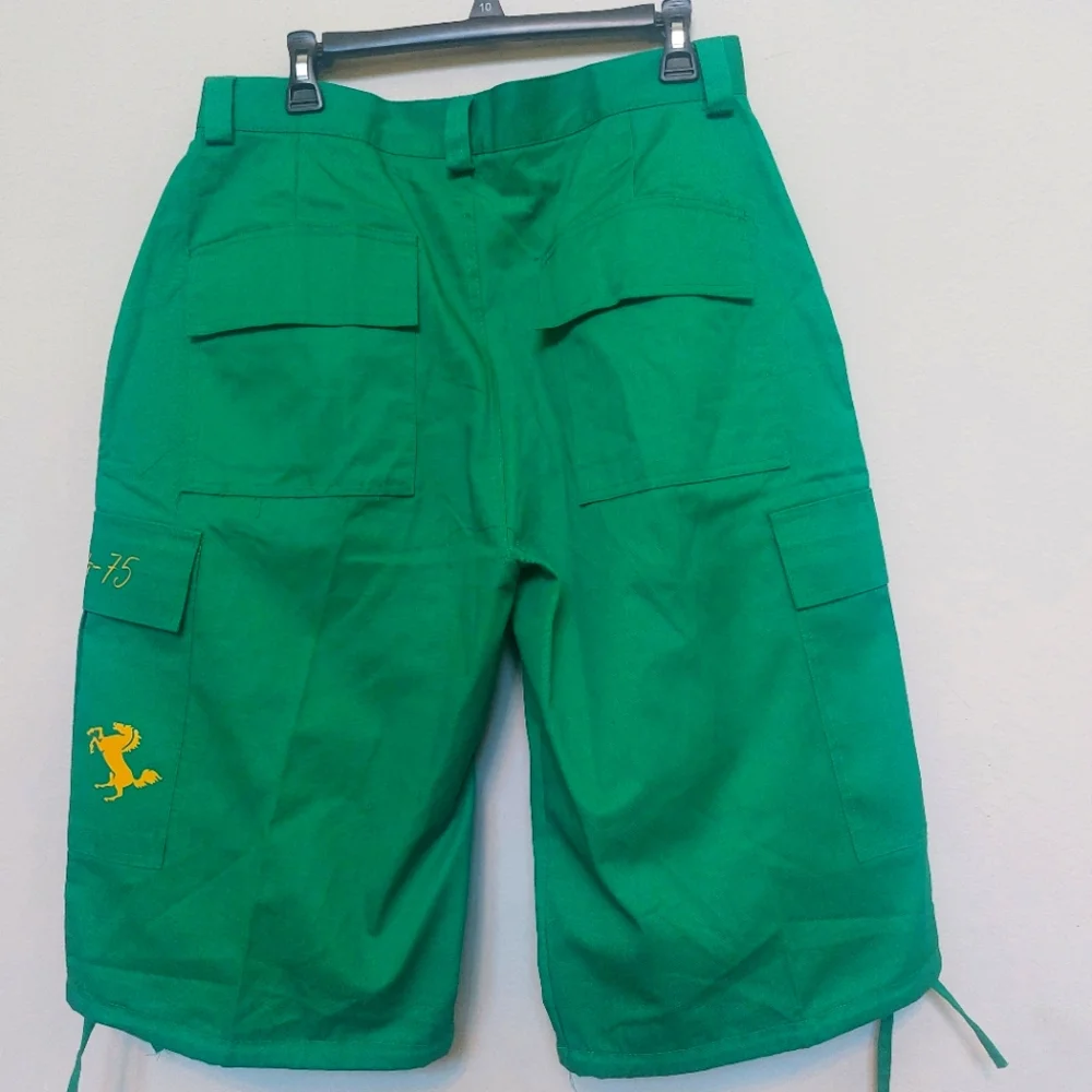 BTL Vintage Y2K Bright Green Cargo Shorts Size Mens 34
